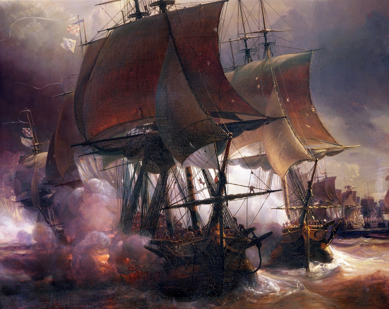 Ouessant-i tengeri csata a francia és a brit flotta között, július 27. alkotó: Jean Antoine Theodore Gudin