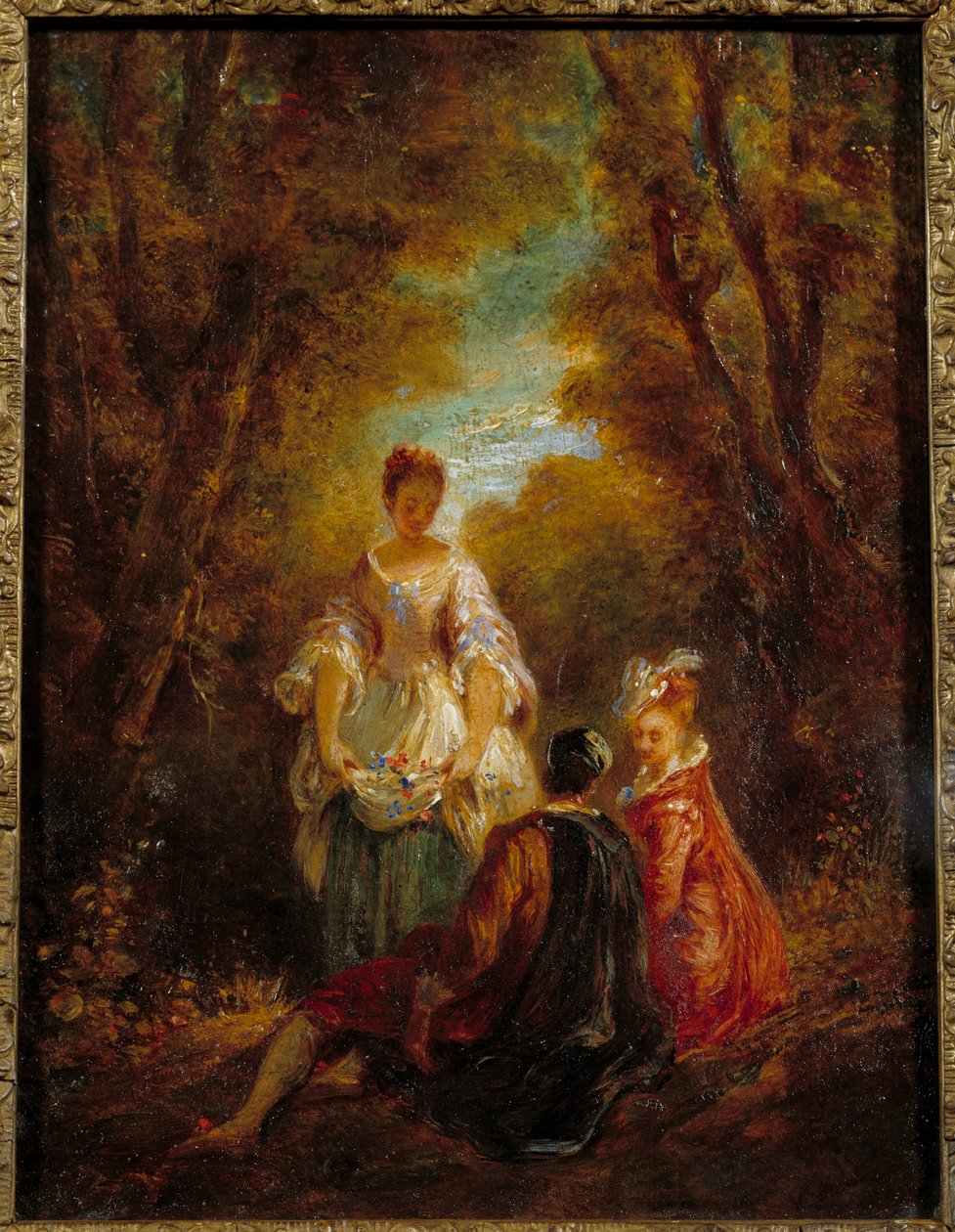 Karakterek egy parkban Jean Antoine Watteau (1684-1721) festménye XVIII. alkotó: Jean Antoine Watteau