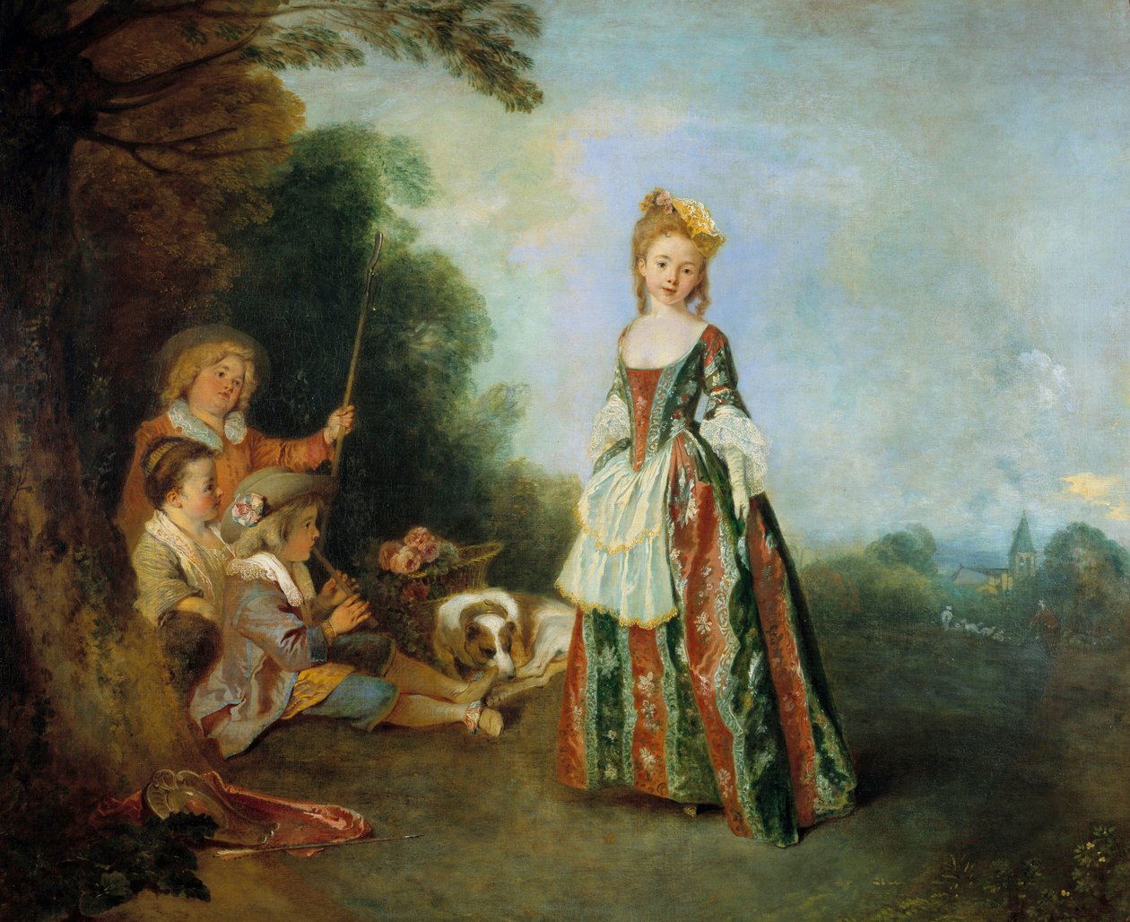 Jean Antoine Watteau (1684-1721) táncfestménye 1716-1718 V. 0,97 x 1,1 m Berlin. Állami Múzeum alkotó: Jean Antoine Watteau