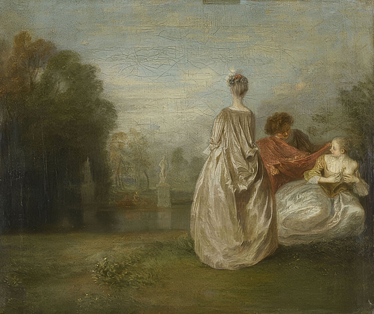 A két unokatestvér (Les Deux Cousines). 1716 körül alkotó: Jean Antoine Watteau