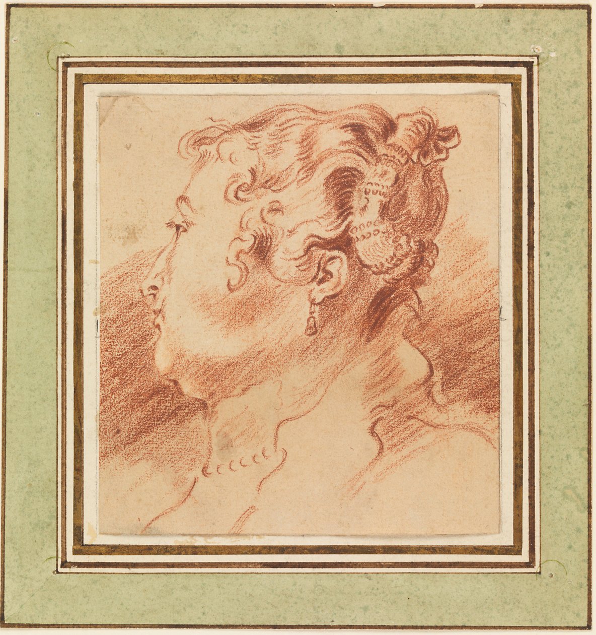 "" Etude de tete de femme "" (Tanulmány a nő fejéről) Sanguine de Jean Antoine Watteau (1684-1721) vers 1725 Méret: 13,3x12,1 cm Cooper-Hewitt Nemzeti Design Múzeum alkotó: Jean Antoine Watteau