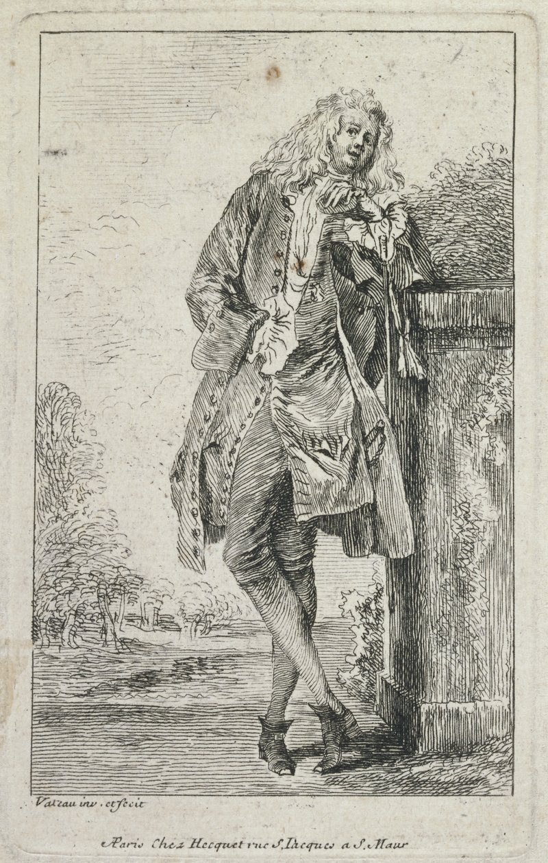 Divatfigurák: Acconde Standing Man alkotó: Jean Antoine Watteau