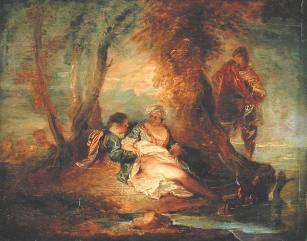 Fekvő figurák, 1700 körül (olaj, panel) alkotó: Jean Antoine Watteau