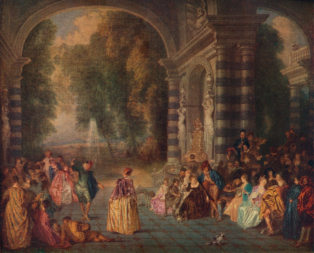 A Ball örömei Le Bal Champetre, 1717 alkotó: Jean Antoine Watteau