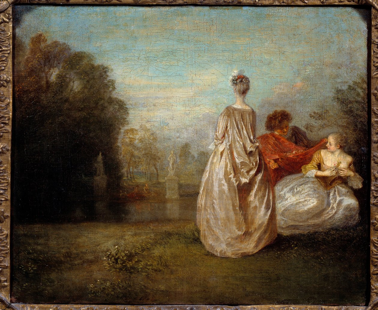 A két unokatestvér Jean Antoine Watteau (1684-1721) festménye 1716 V. 0,35x0,26 m alkotó: Jean Antoine Watteau