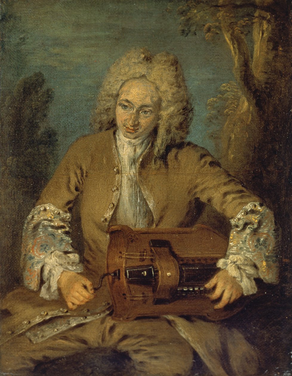 Ember játszik egy Hurdy-Gurdy alkotó: Jean Antoine Watteau