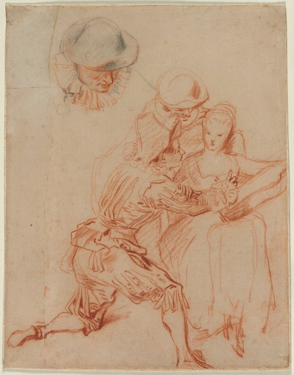 Tanulmány a "The Romancer" számára alkotó: Jean Antoine Watteau