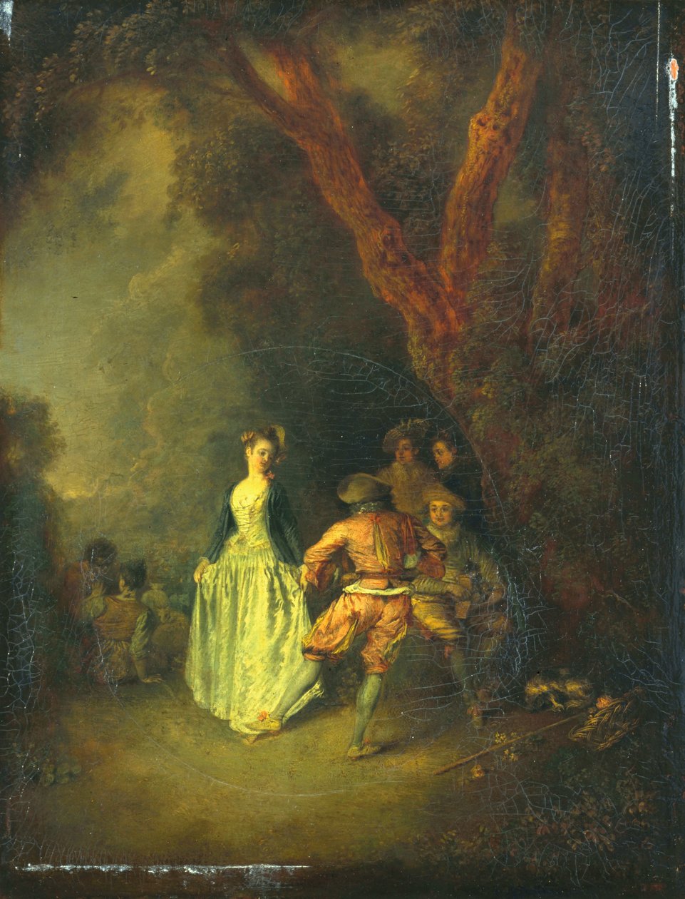 A vidéki tánc, 1711 körül alkotó: Jean Antoine Watteau