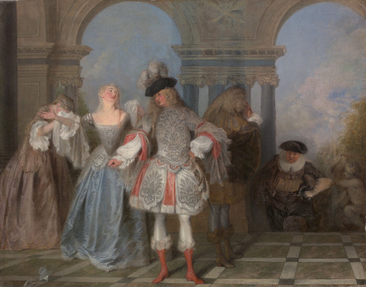 A francia komikusok, 1720 körül (olaj, vászon) alkotó: Jean Antoine Watteau