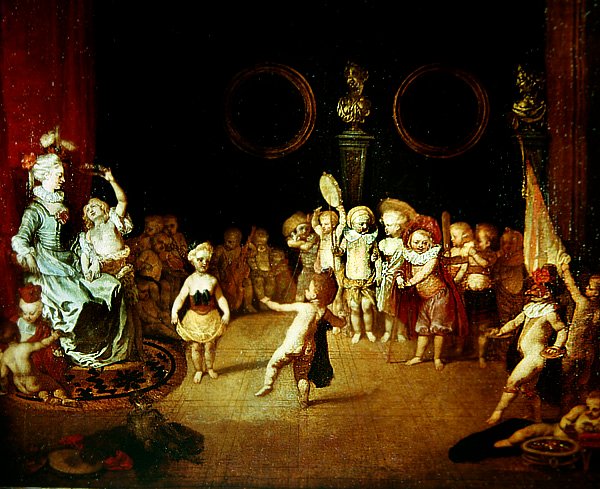 A kis színészek, 1706-1708 körül alkotó: Jean Antoine Watteau