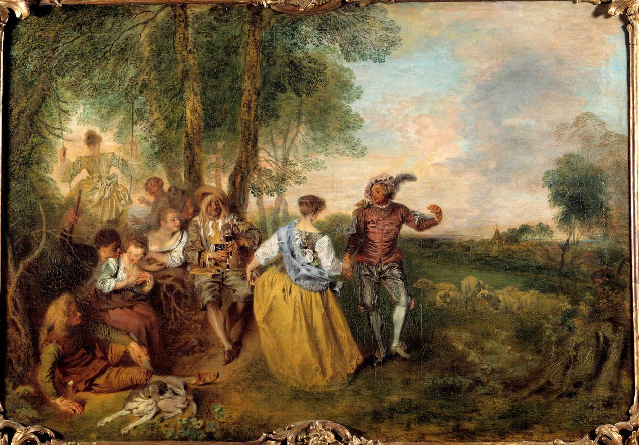 A pásztorok. Jean Antoine Watteau (1684-1721) festménye alkotó: Jean Antoine Watteau