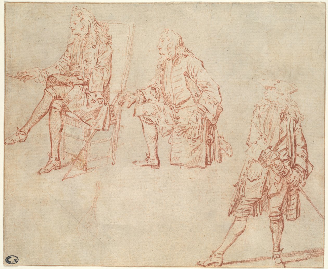 Három tanulmány egy úriemberről alkotó: Jean Antoine Watteau