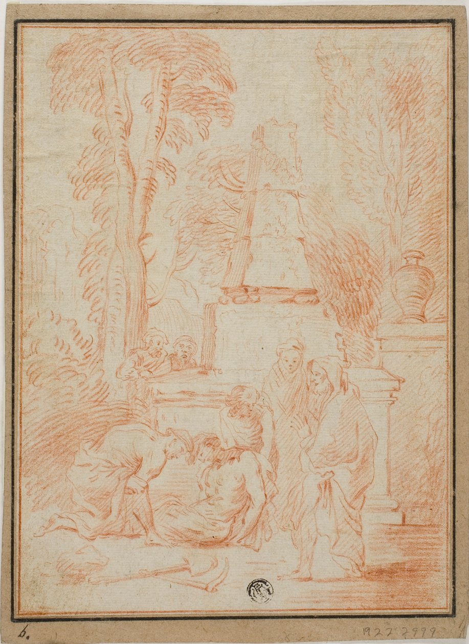 Tóbit A halott eltemetése vagy a fóciánus temetése alkotó: Jean Antoine Watteau