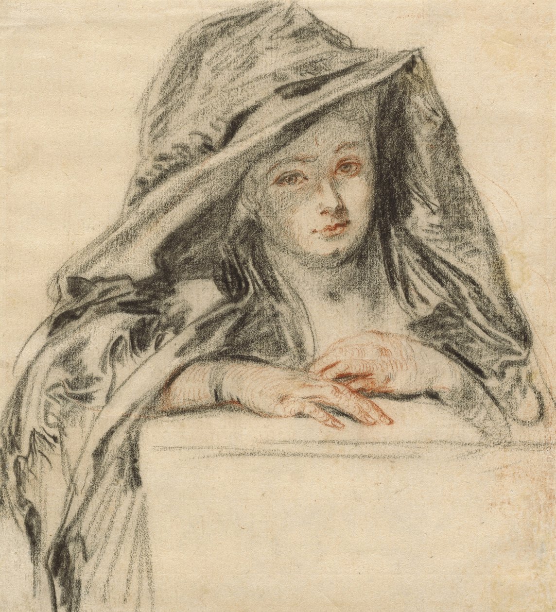 Fekete ruhás nő, 1719 körül alkotó: Jean Antoine Watteau