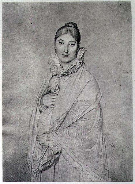 Egy nő portréja alkotó: Jean Auguste Dominique (after) Ingres