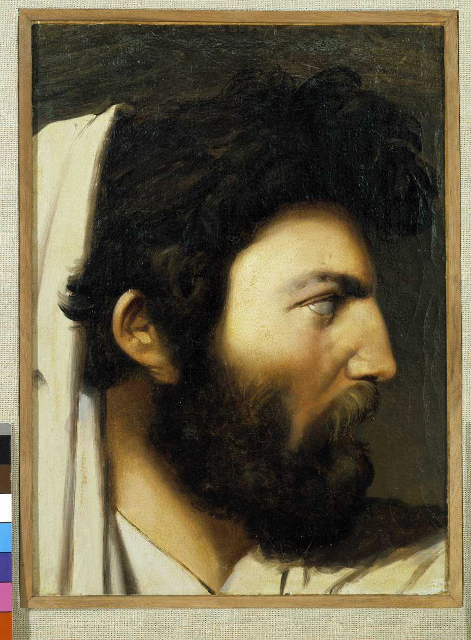 Egy profilú férfi portréja. Névtelen festmény. Musee Granet, Aix en provence alkotó: Jean Auguste Dominique (after) Ingres