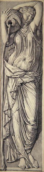 Egy nimfa (grafit papíron) (a párért lásd: 283230) alkotó: Jean Auguste Dominique Ingres