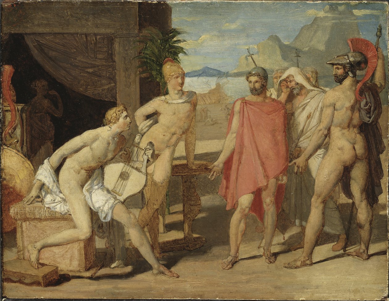 Akhilleusz sátrában fogadja Agamemnon követeit, 1801 alkotó: Jean Auguste Dominique Ingres