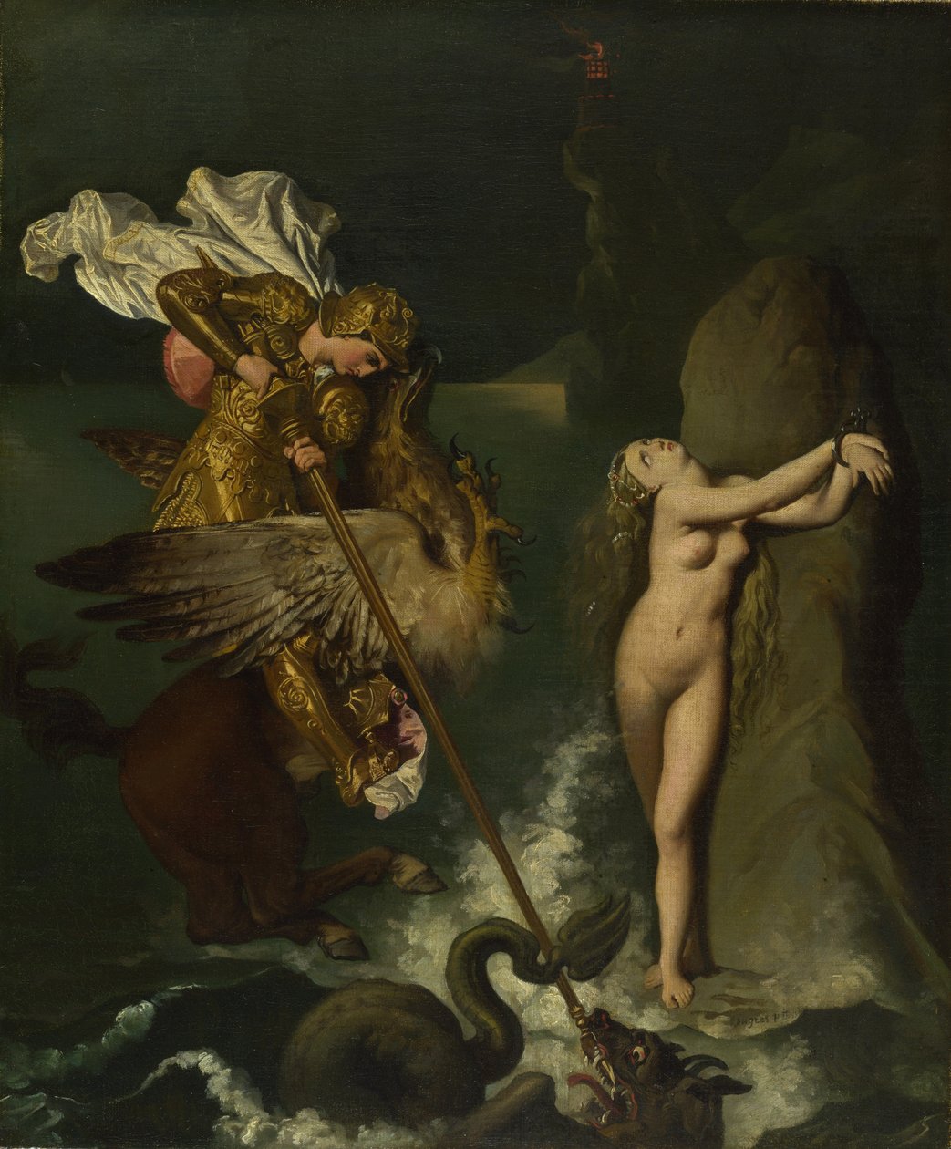 Angelicát Ruggiero mentette meg, 1819-1839 alkotó: Jean Auguste Dominique Ingres