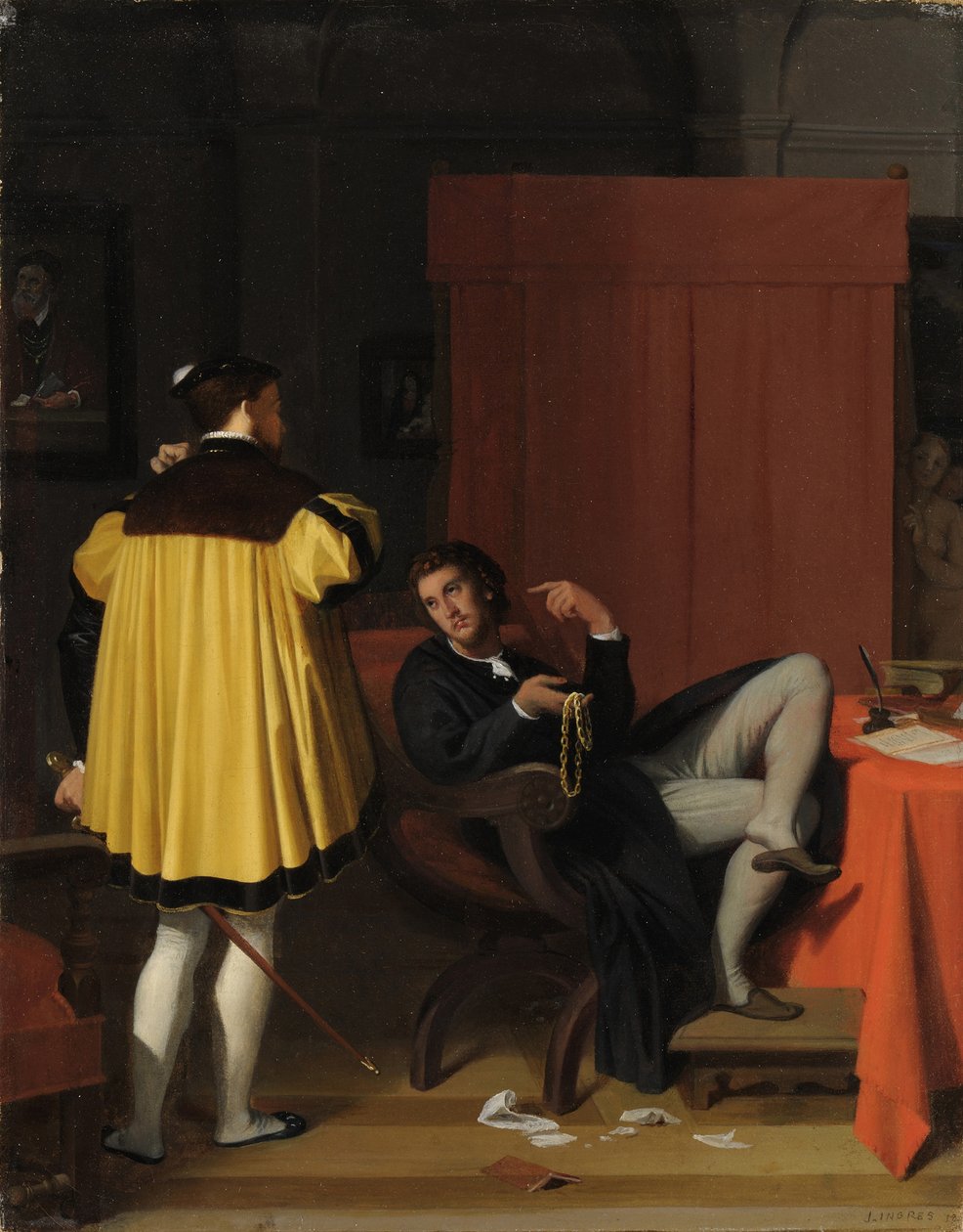 Aretino és V. Károly követe alkotó: Jean Auguste Dominique Ingres