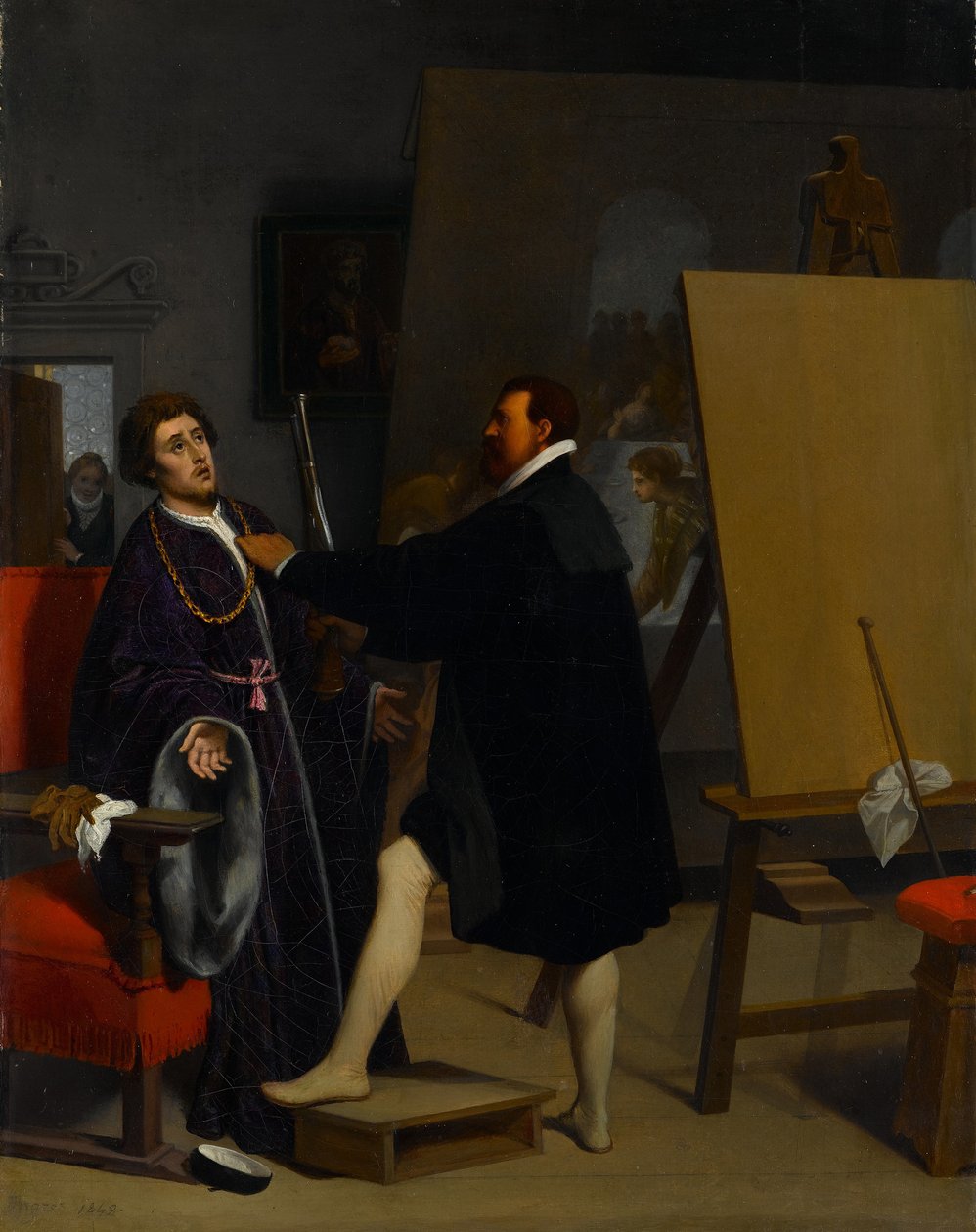 Aretino a Tintoretto Stúdióban alkotó: Jean Auguste Dominique Ingres