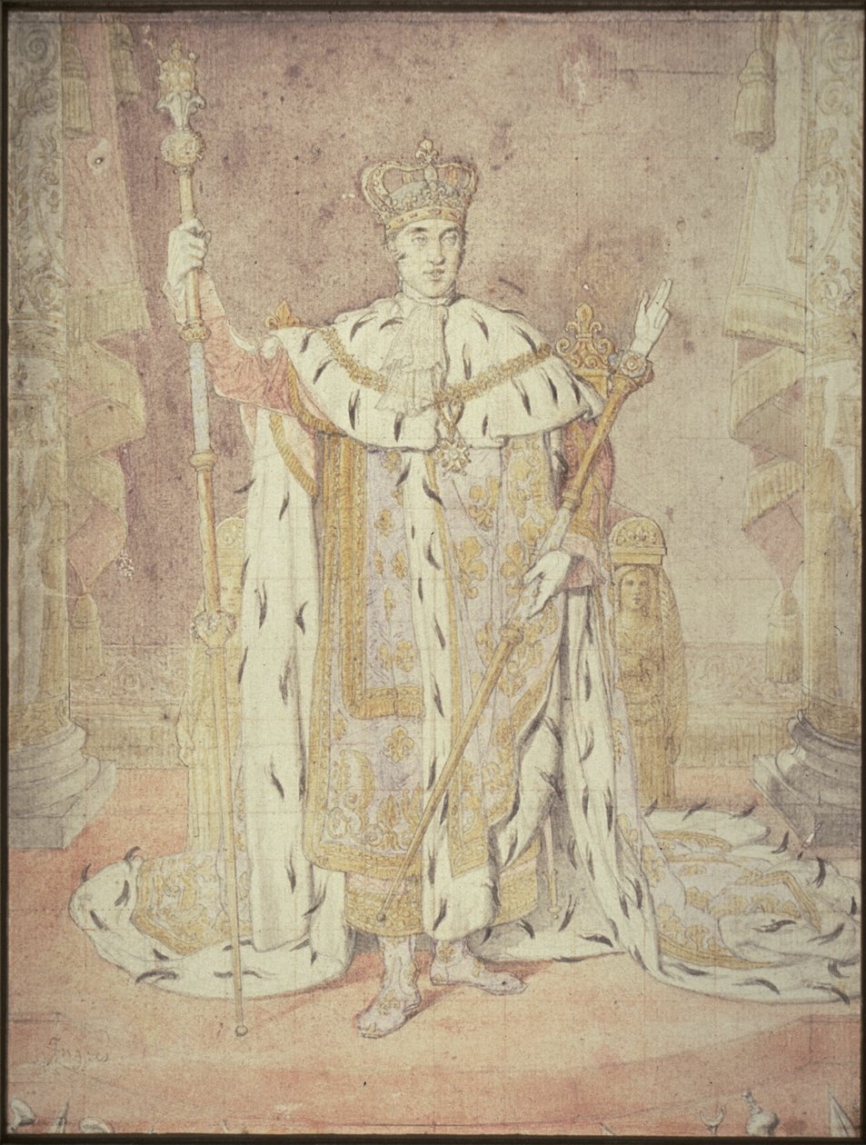 X. Károly koronázási ruhájában alkotó: Jean Auguste Dominique Ingres