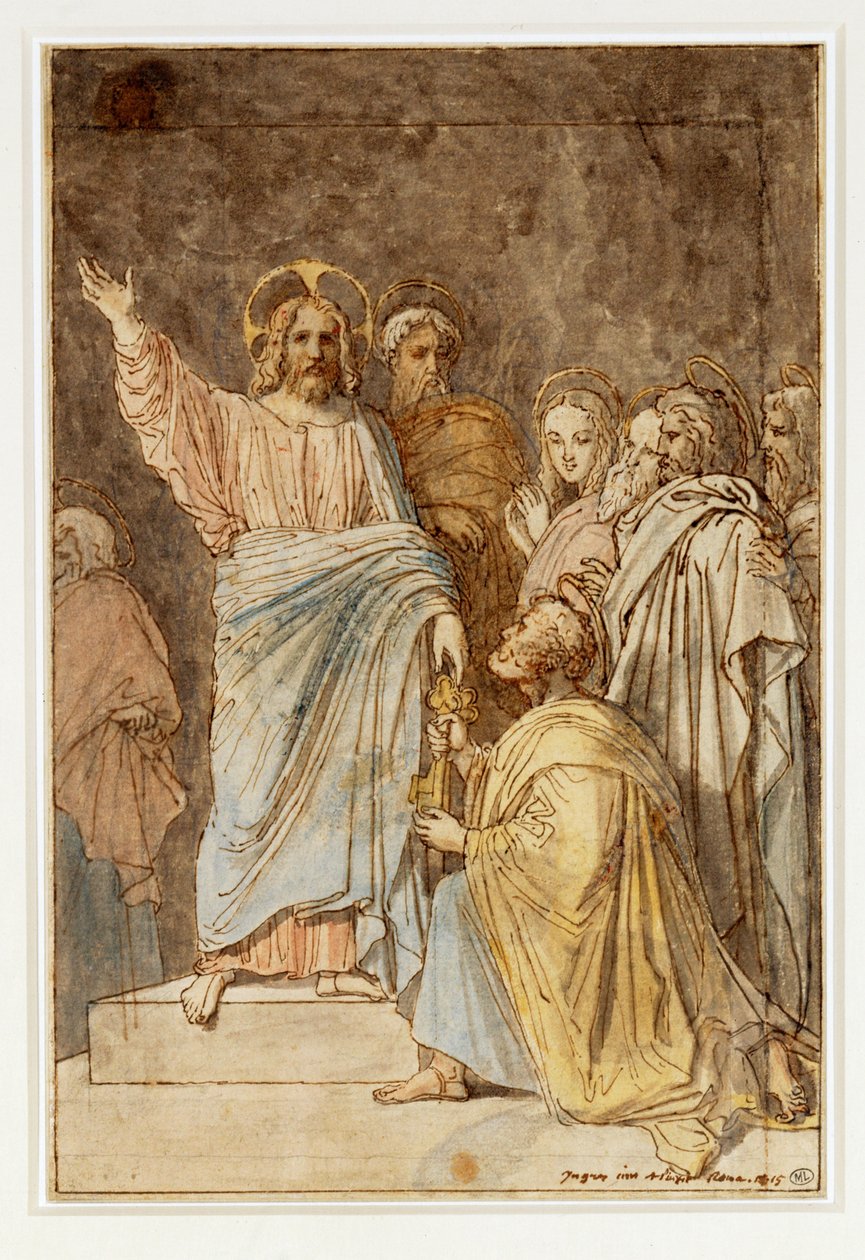 Krisztus átadja a kulcsokat Szent Péternek. Keltezés: 1815 ... alkotó: Jean Auguste Dominique Ingres