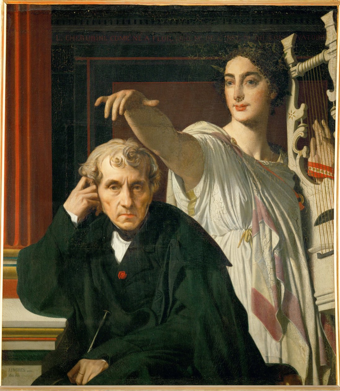 Luigi Cherubini zeneszerző és a múzsa ... alkotó: Jean Auguste Dominique Ingres