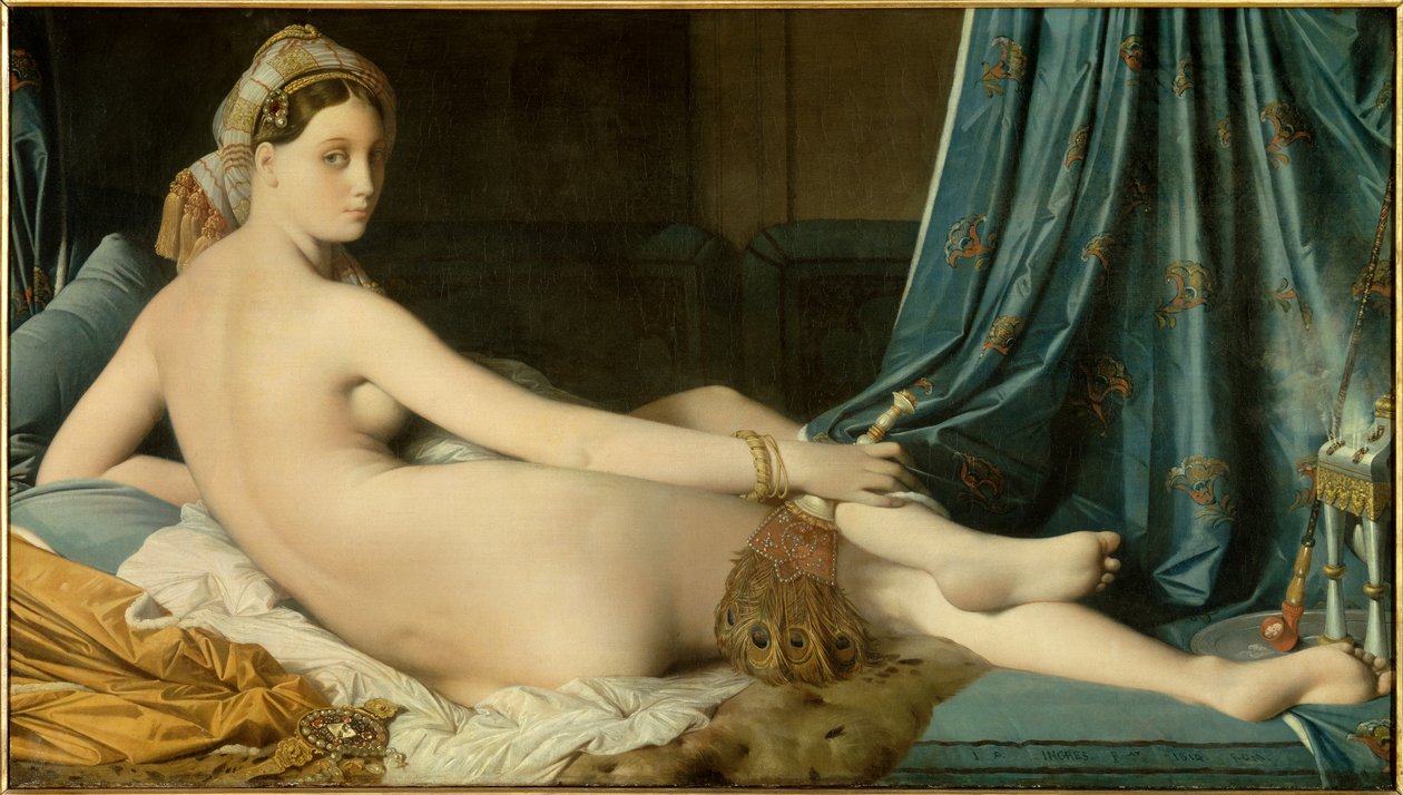 Jean Auguste Dominique Ingres (1780-1867) Grande Odalisque festménye 1814 Dim. 0,91 x 1,62 m - Grande Odalisque. Dominique Ingres (1780-1867) festménye alkotó: Jean Auguste Dominique Ingres