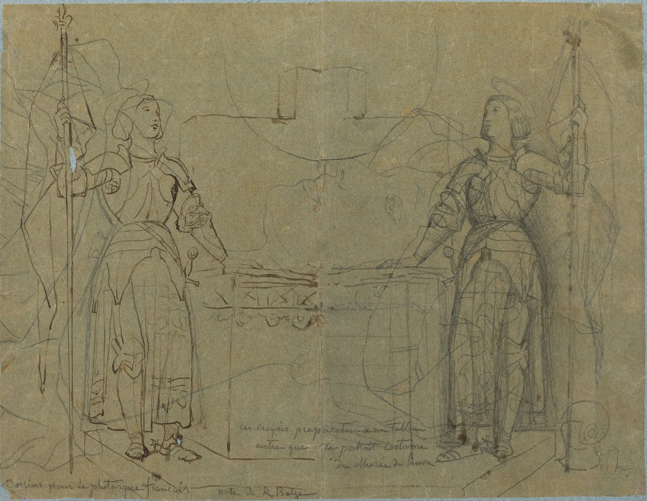 Jeanne of Arc a reimsi katedrális oltáránál áll alkotó: Jean Auguste Dominique Ingres