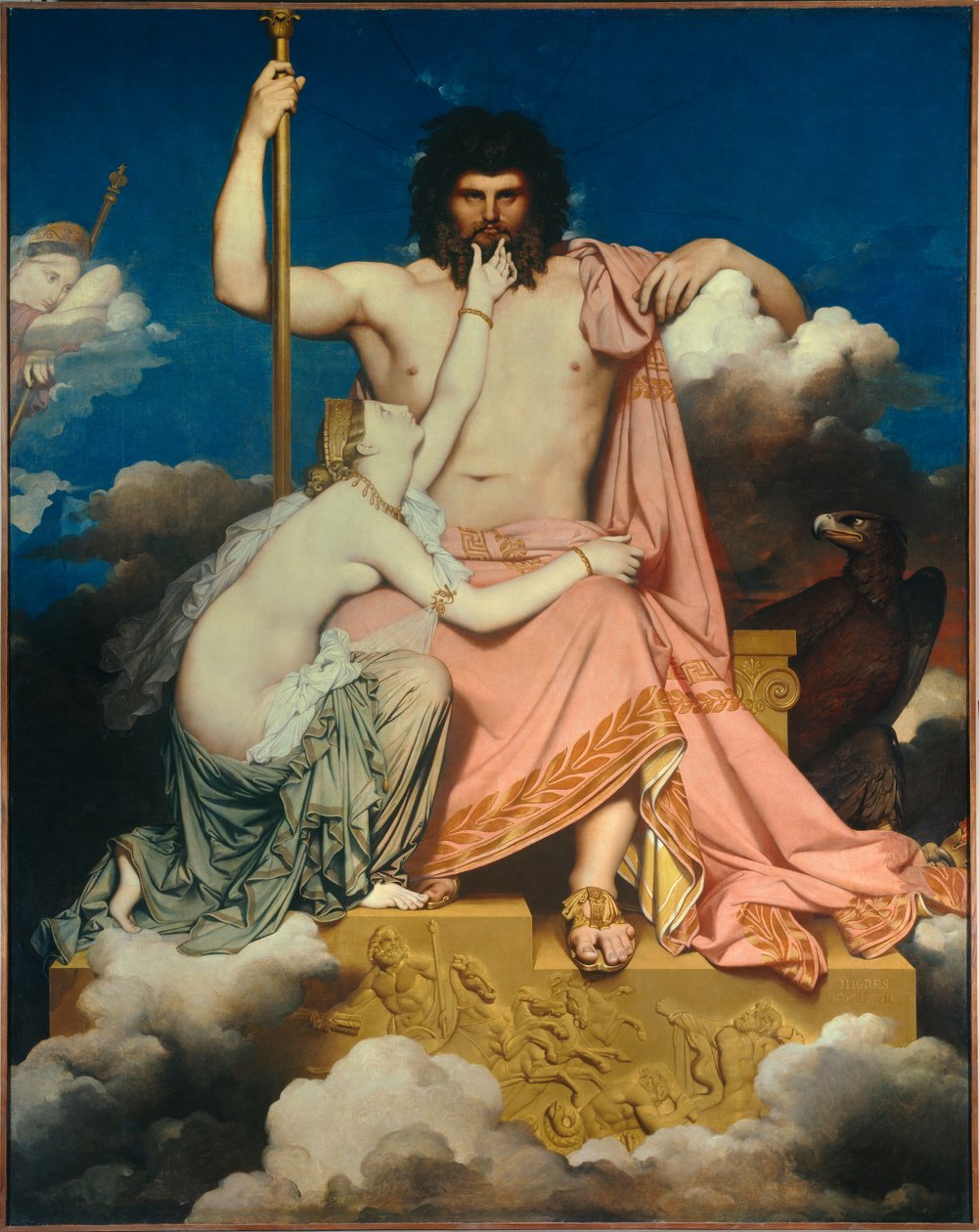 Jean Auguste Dominique Ingres (1780-1867) Jupiter és Thetis festménye 1811 V. 3,2x2,6 m Aix en Provence, Musee Granet alkotó: Jean Auguste Dominique Ingres