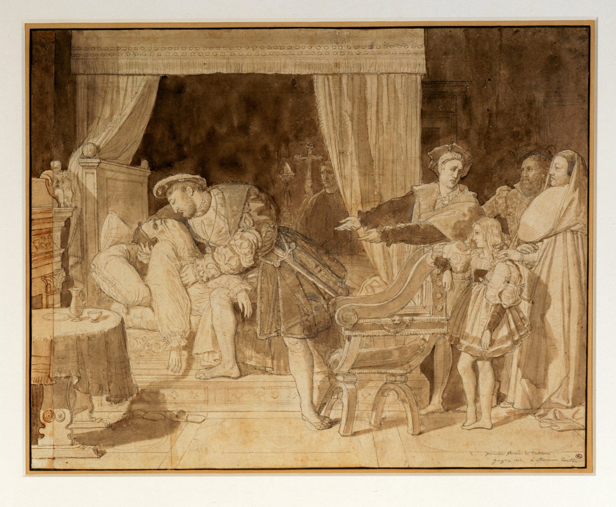La mort de Leonard de Vinci - Leonardo halála ... alkotó: Jean Auguste Dominique Ingres