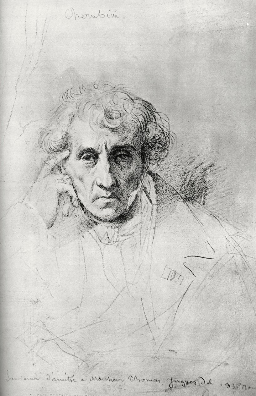 Luigi Cherubini 1760-1842, olasz zeneszerző, 1830. alkotó: Jean Auguste Dominique Ingres