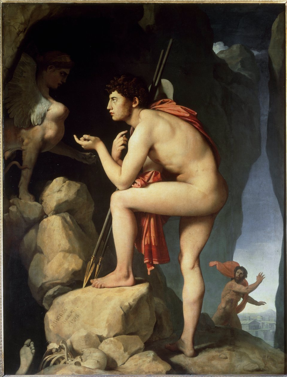 Oidipusz és a szfinx (olaj, vászon alkotó: Jean Auguste Dominique Ingres