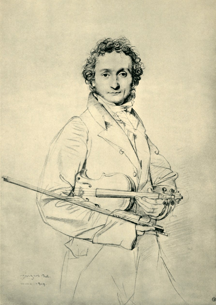 Paganini, Róma, 1819, 1943. alkotó: Jean Auguste Dominique Ingres