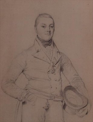 Sir Fleetwood Broughton Reynolds Pellew admirális portréja (1789-1861) alkotó: Jean Auguste Dominique Ingres