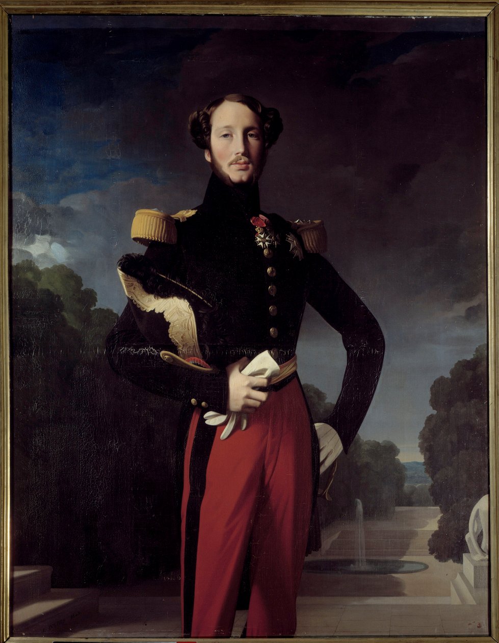 Ferdinand Philippe, Orléans hercegének (1810-1842) portréja a Szent Felhő parkja előtt Jean Auguste Dominique Ingres (1780-1867) festménye 1843 V. 1,56x1,2 m - Ferdinand Philippe, Orléans hercegének (1810-1842) portréja a Parc de előtt alkotó: Jean Auguste Dominique Ingres