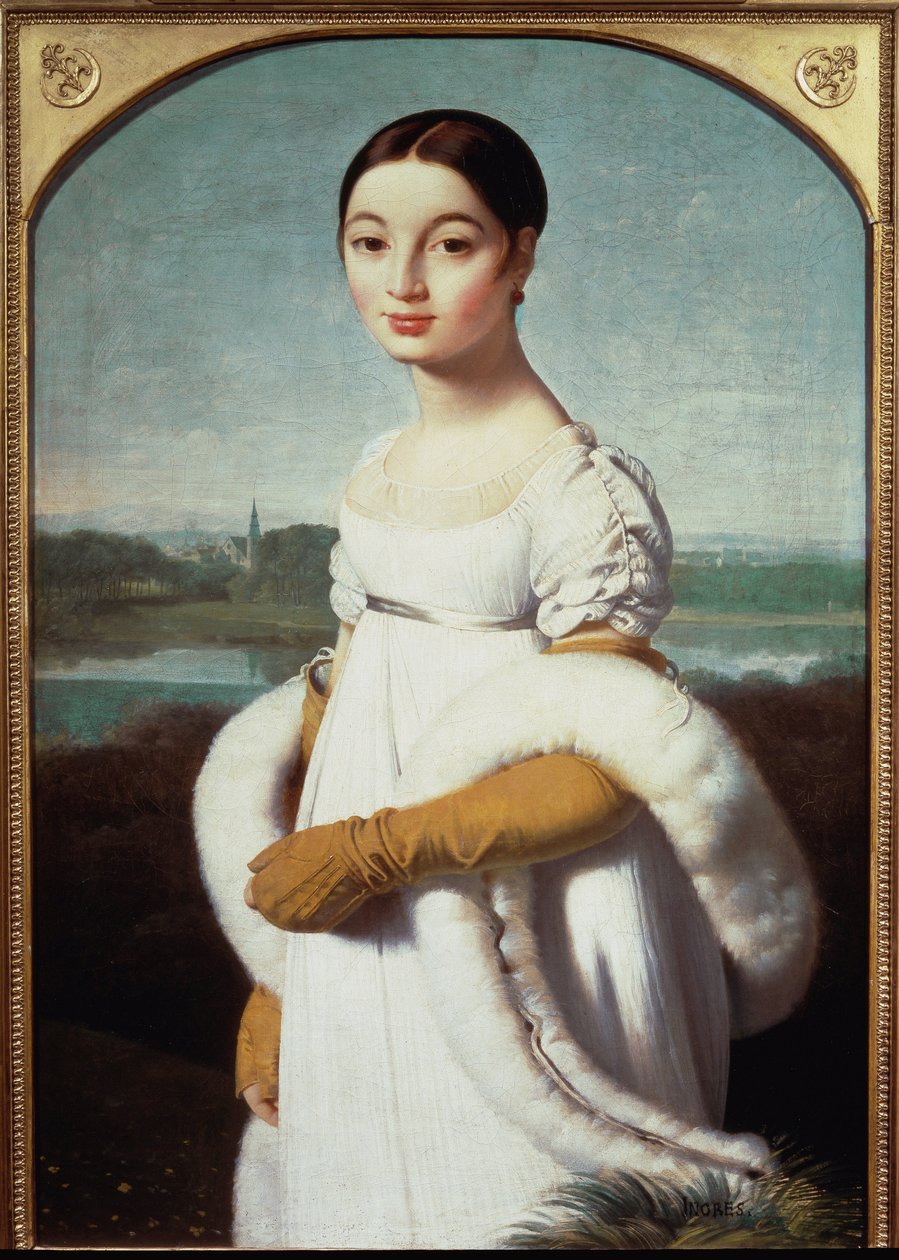 Mademoiselle Caroline Riviere portréja - olaj, vászon alkotó: Jean Auguste Dominique Ingres