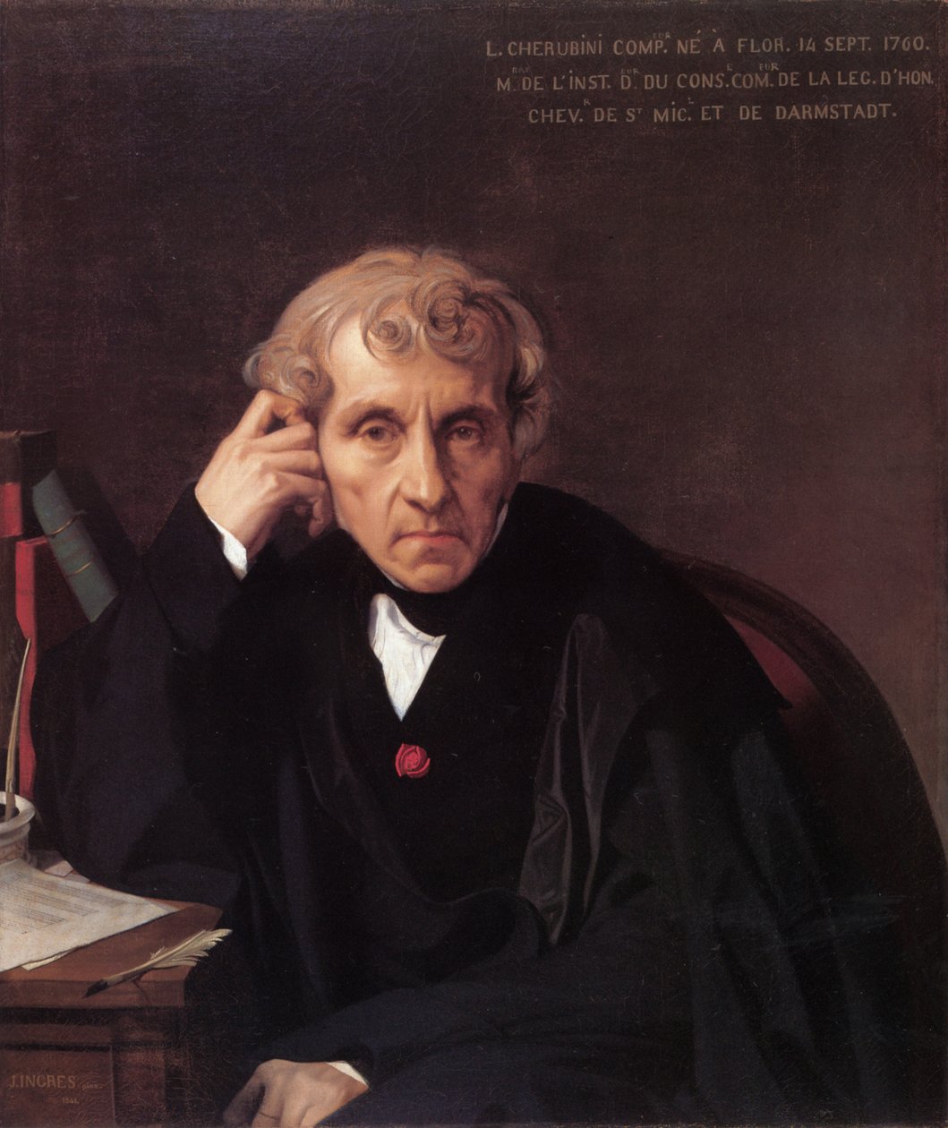 Luigi Cherubini 1760-1842, 1841 zeneszerző portréja alkotó: Jean Auguste Dominique Ingres