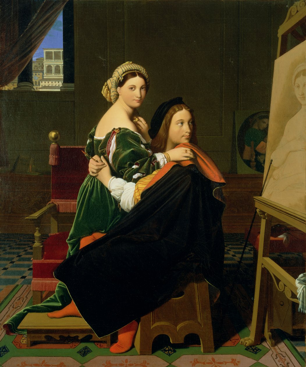 Raphael és a Fornarina, 1814 alkotó: Jean Auguste Dominique Ingres