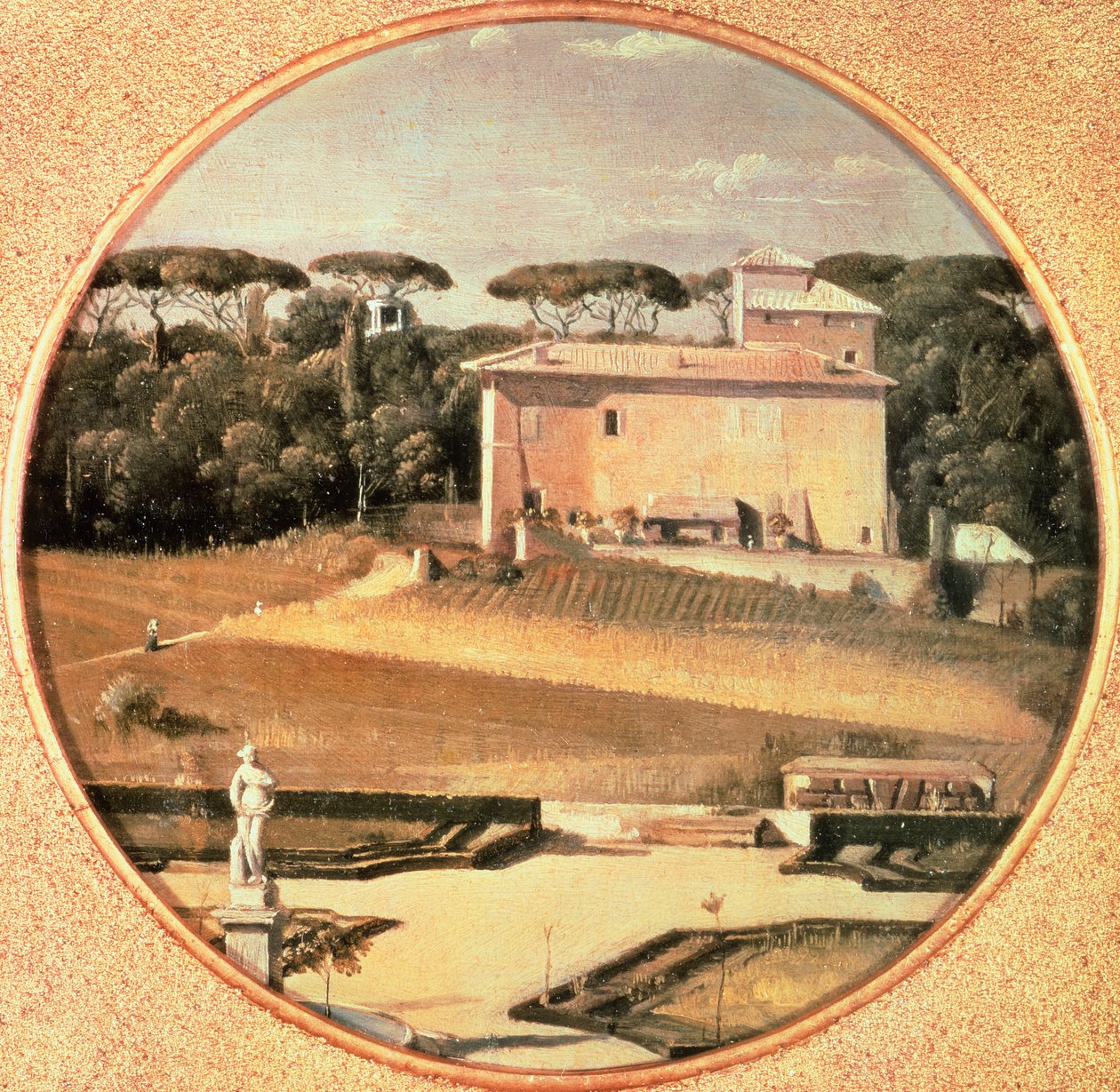 Raphael kaszinója a római Villa Borgheséből nézve alkotó: Jean Auguste Dominique Ingres