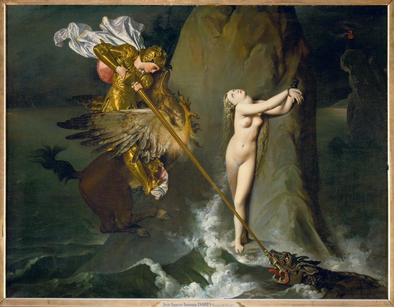 Roger és Angelique, egy jelenet Ariost Orlando című művéből ... alkotó: Jean Auguste Dominique Ingres