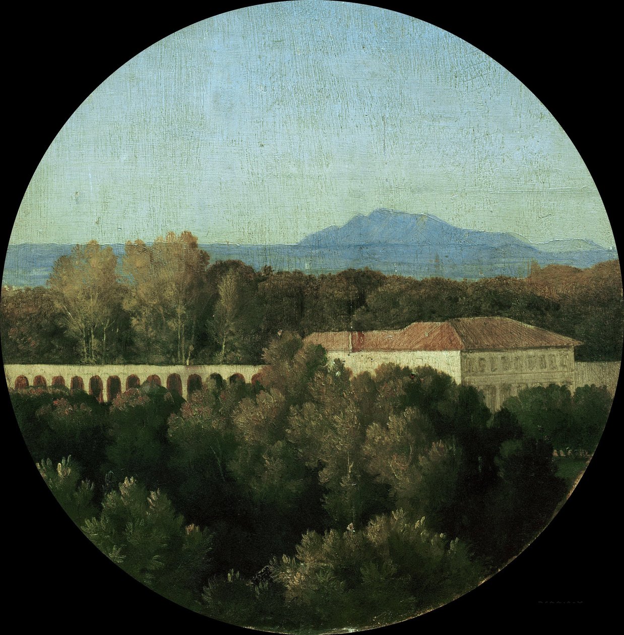 Római táj a Villa Borghese akuaduktjával, 1807. alkotó: Jean Auguste Dominique Ingres