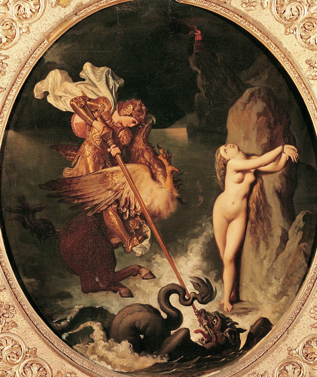 Ruggiero megmenti Angelicát alkotó: Jean Auguste Dominique Ingres