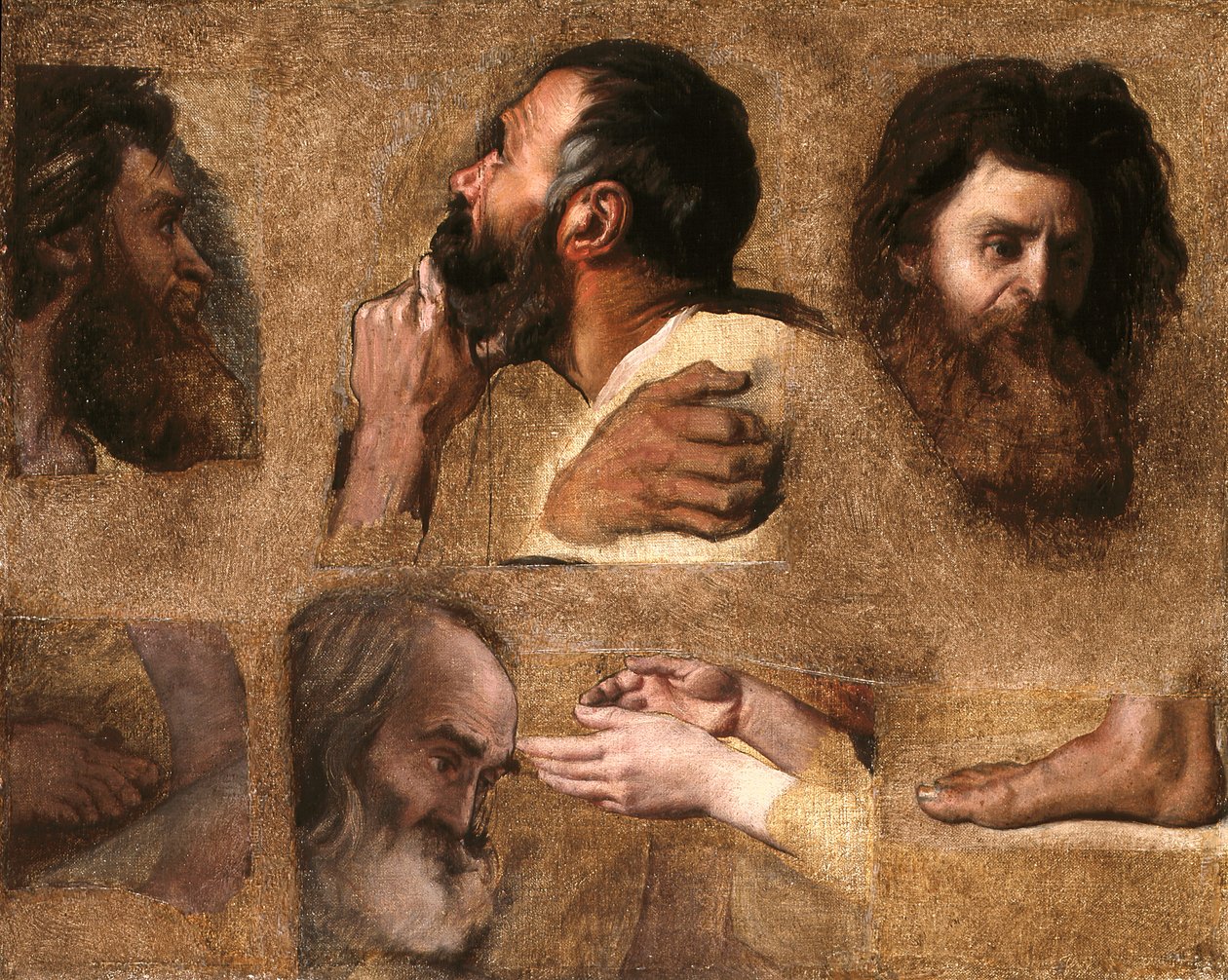 Tanulmányok Jézusnak az orvosok között (olaj, vászon, fára rögzítve) alkotó: Jean Auguste Dominique Ingres