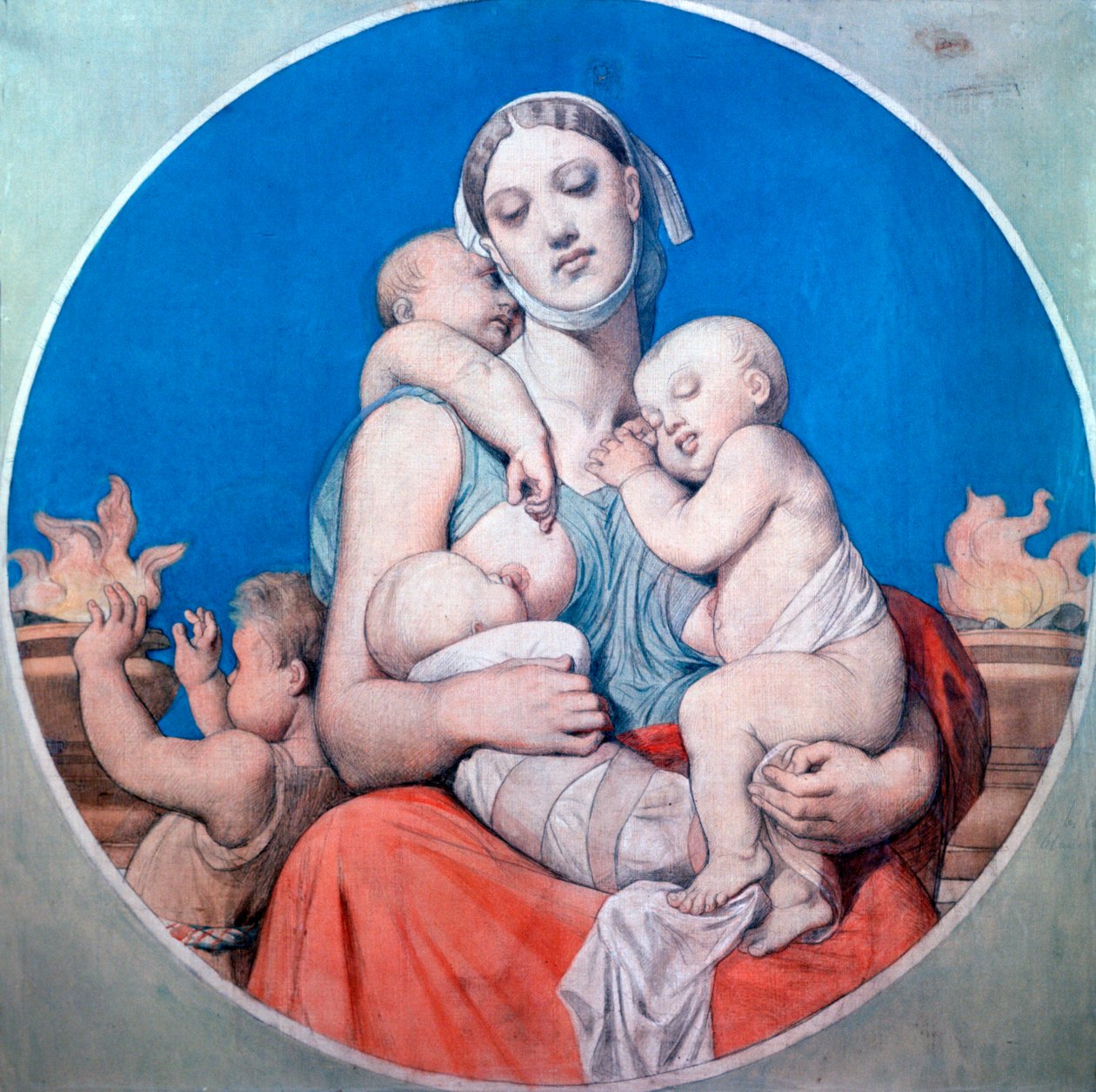 Tanulmány az ólomüveghez a Szent Ferdinánd-kápolnában, 1833 alkotó: Jean Auguste Dominique Ingres