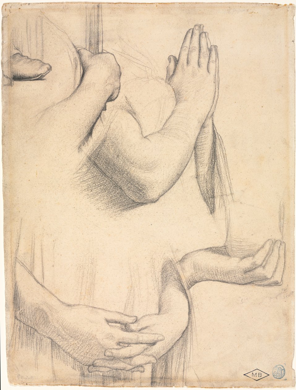Study of Hands, 1842. alkotó: Jean Auguste Dominique Ingres