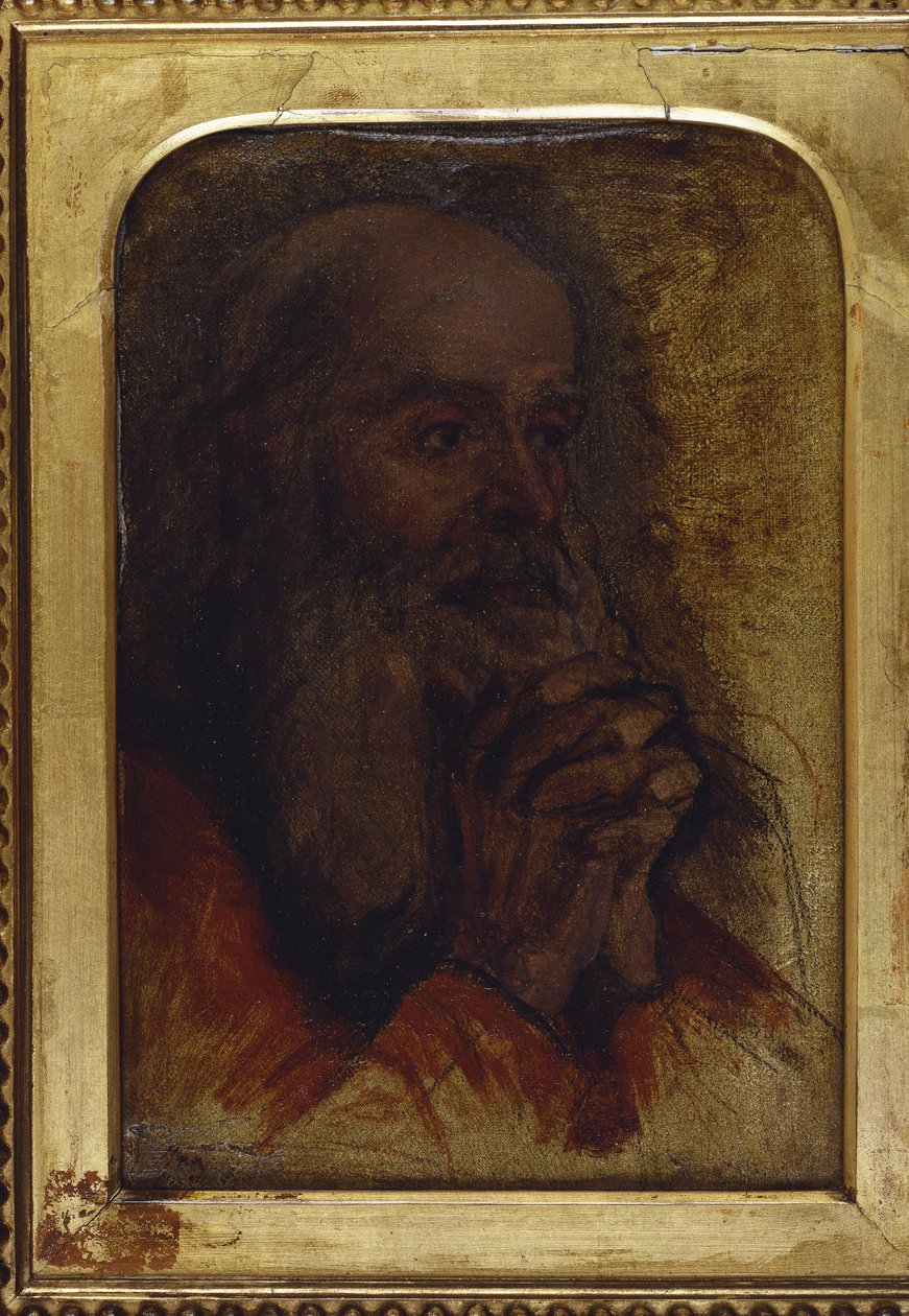 Tanulmány egy idős ember fejéről a "Jézus az orvosok között" számára alkotó: Jean Auguste Dominique Ingres