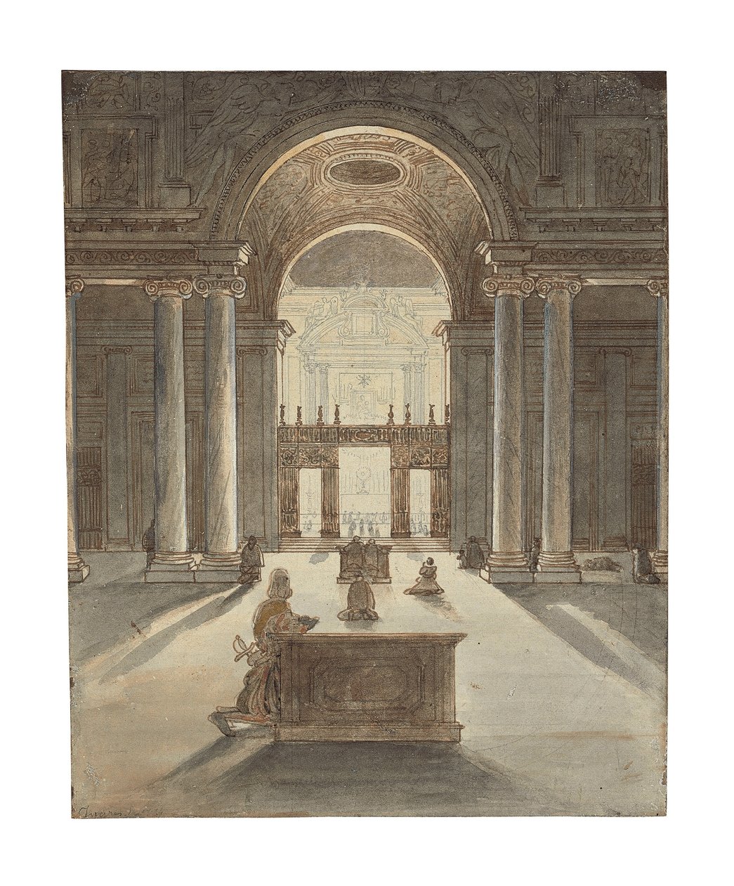 A Borghese-kápolna a Santa Maria Maggiore-ban, Rómában alkotó: Jean Auguste Dominique Ingres
