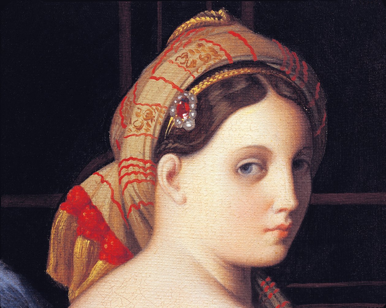 Az Odalisque arca, részlet a Nagy Odaliszkból, Jean Auguste Dominique Ingres, részlet, olaj, vászon alkotó: Jean Auguste Dominique Ingres